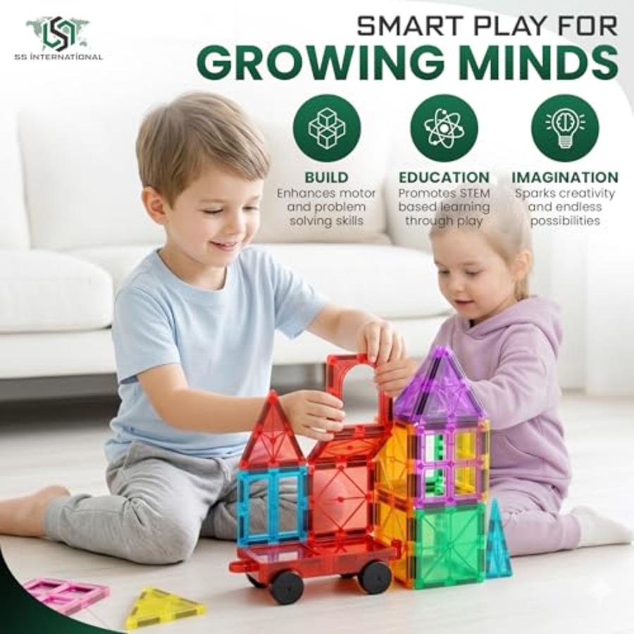 Magnetic Tiles Construction Se - Magnetic Building Tiles Set 100Pcs review and price