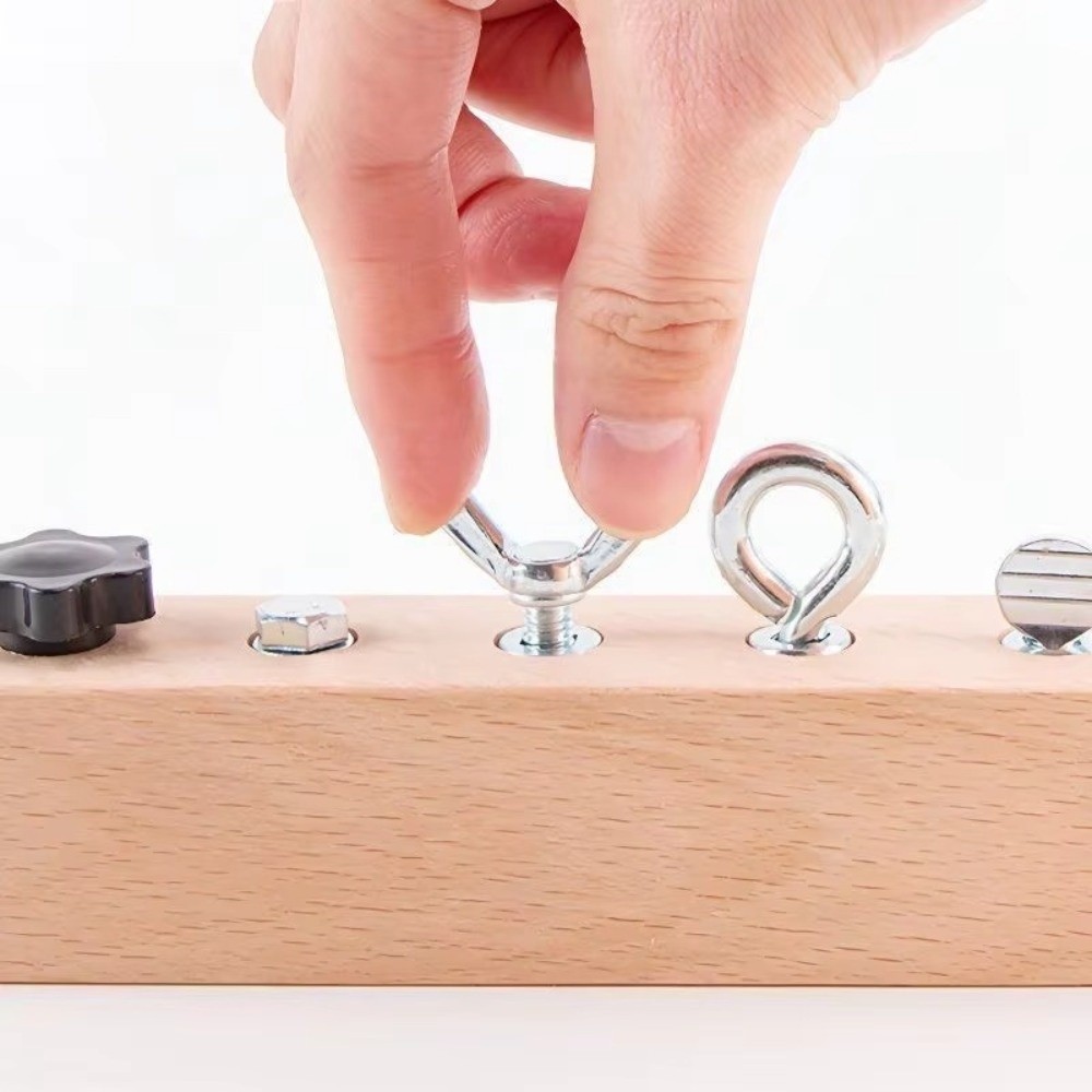 New Portable Montessori Screw  - Montessori Wooden Busy Board Toddler review and price