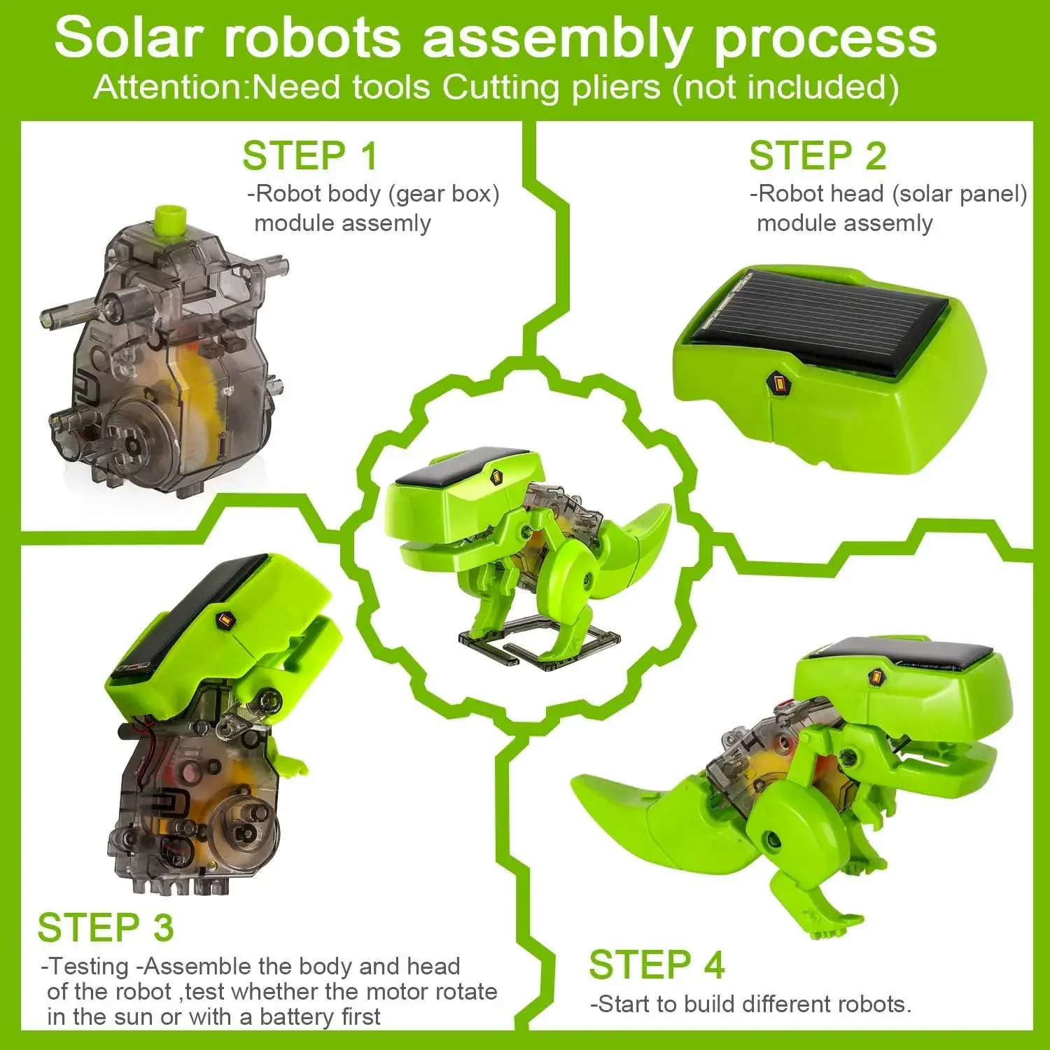 Assemble Solar Robot Kit 3 in  - Stem Solar Robot Kit For Kids review and price