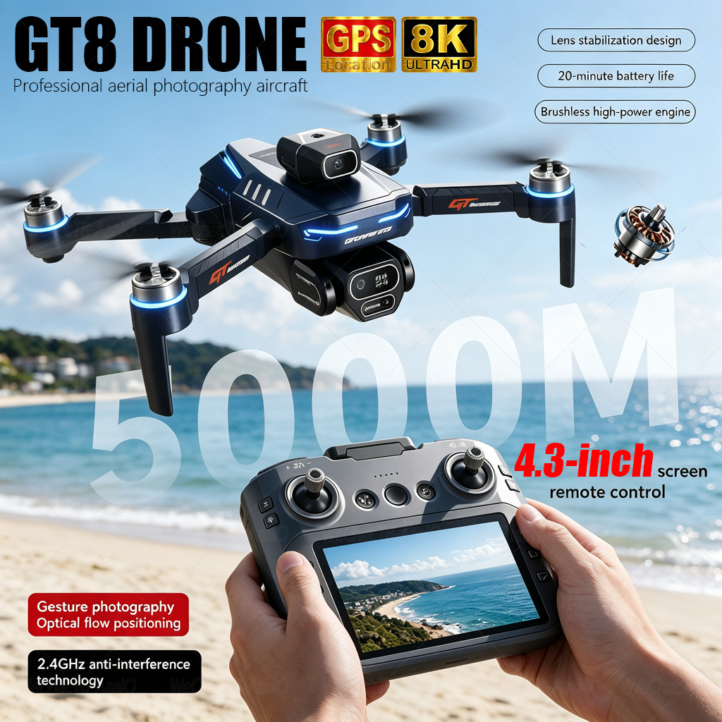 NEW GT8 HD RC Drone 4K Profess - Fpv Brushless Rc Drone 4K review and price