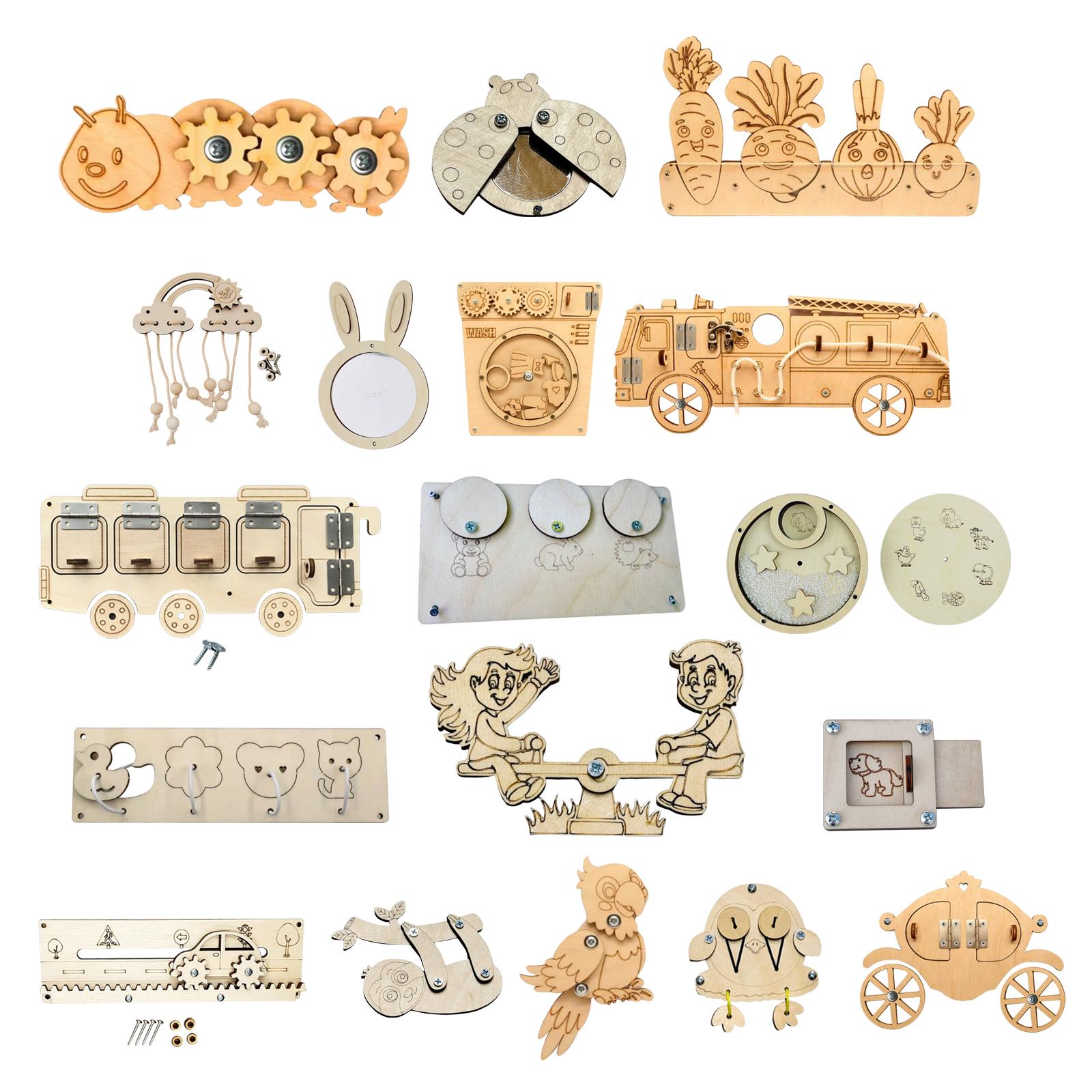 Wooden Busy Board Parts Montes - Montessori Wooden Busy Board Toddler review and price