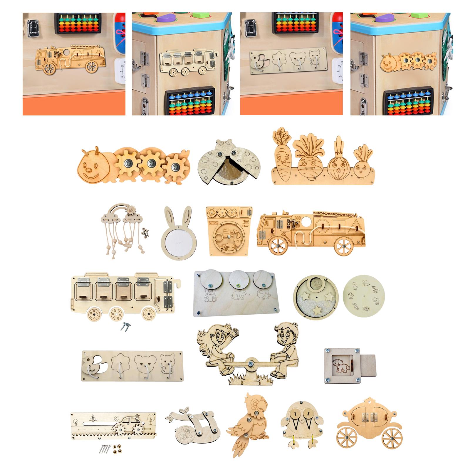 Wooden Busy Board Parts Montes - Montessori Wooden Busy Board Toddler review and price