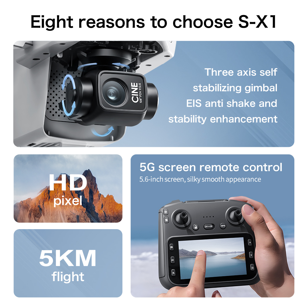 Original S-X1 GPS Drone 8K HD  - Fpv Brushless Rc Drone 4K review and price