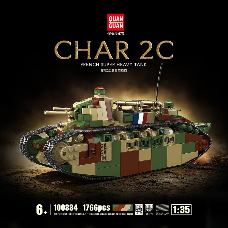 French Char 2c Super Heavy Tan - Lego Compatible Military Tank review and price