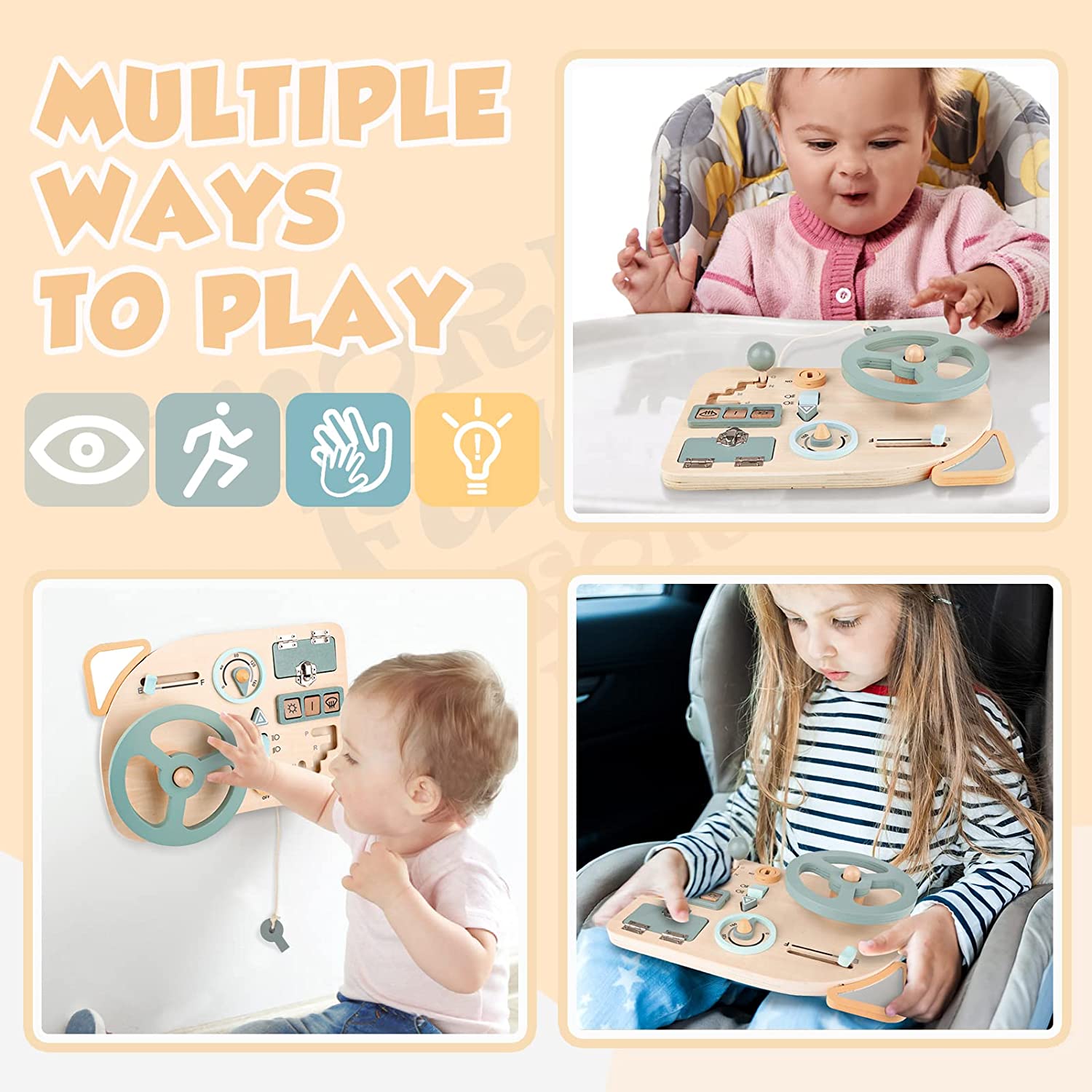 Montessori Toy Steering Wheel  - Montessori Wooden Busy Board Toddler review and price